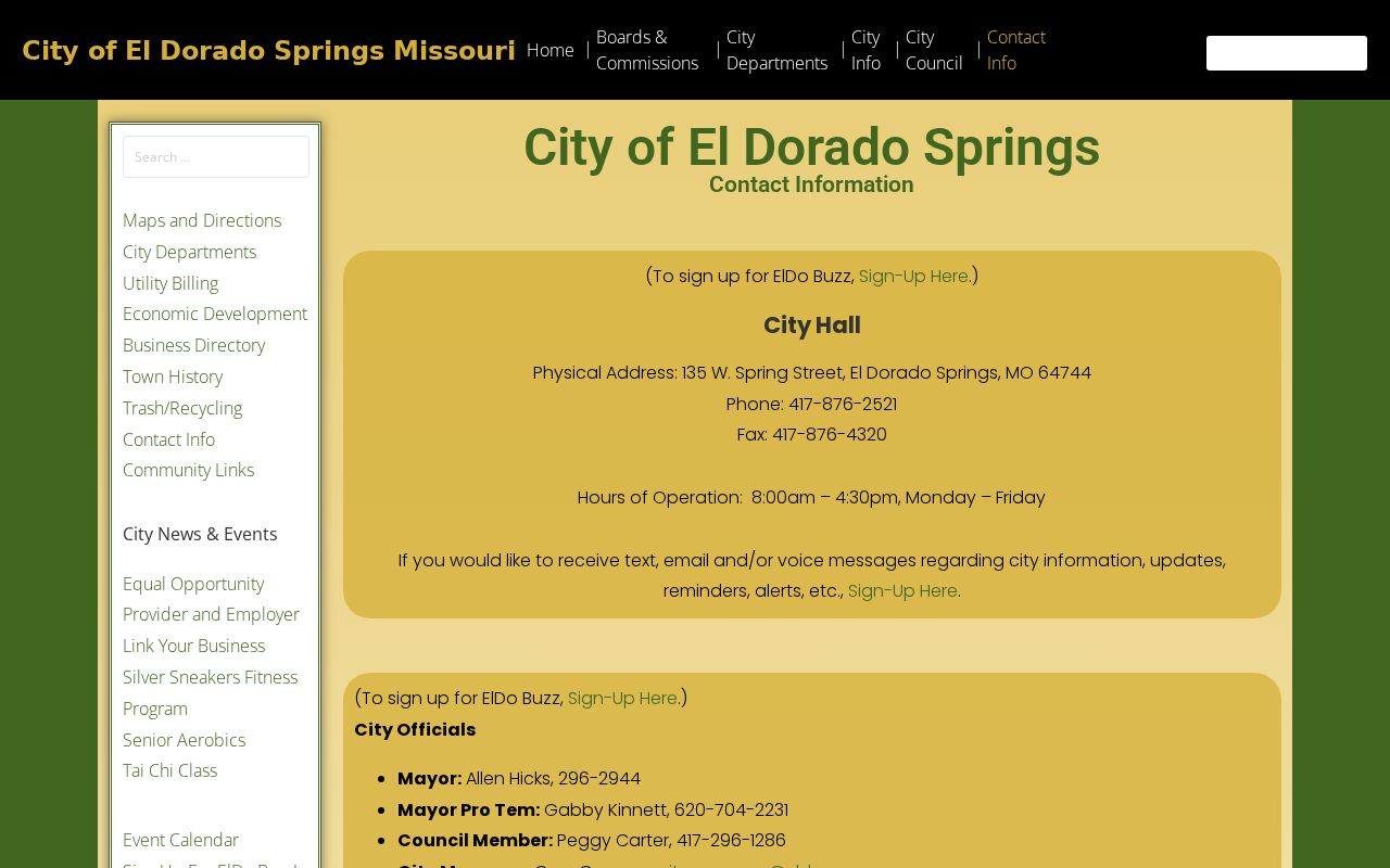 El Dorado Springs court records municipal contact source