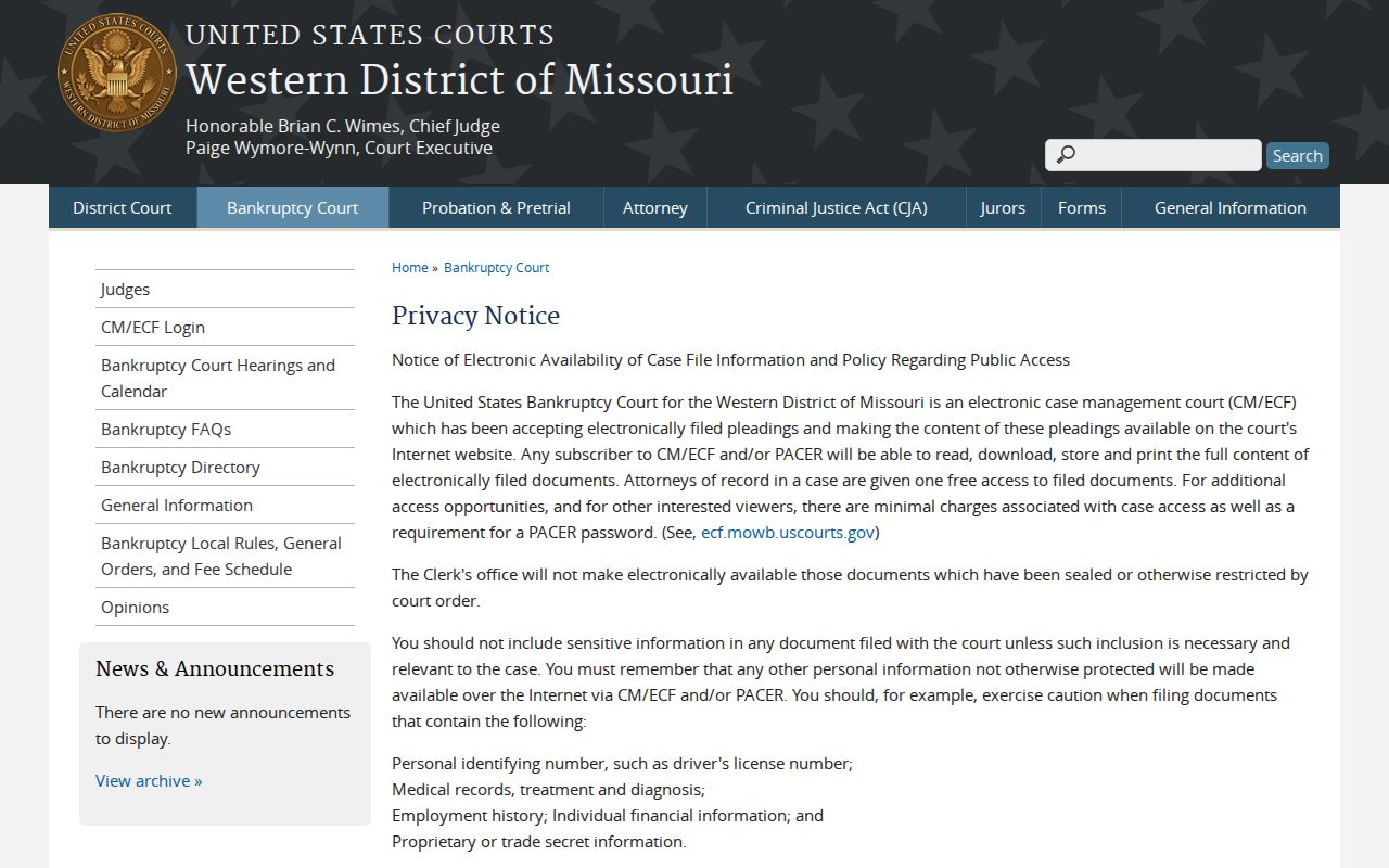 Cedar County court docket federal record access boundary
